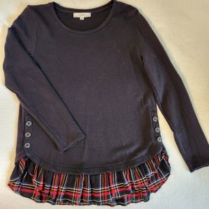 EUC LOFT sweatshirt with ruffle hem